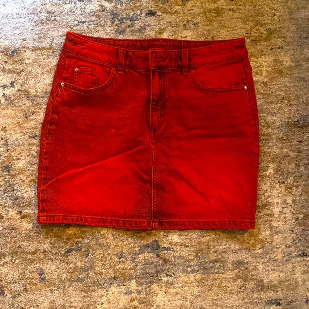 Red H&M Denim Skirt
